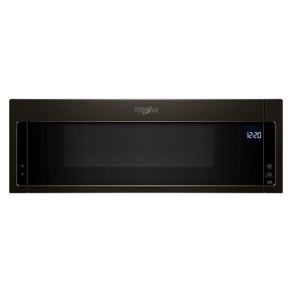 Whirlpool 1.1 cu. ft. Over the Range Low Profile Microwave Hood Combination in Fingerprint Resistant Black Stainless