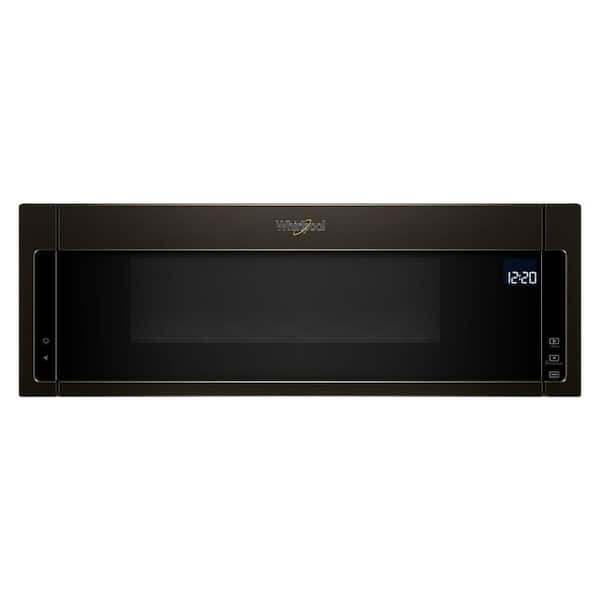 Whirlpool 1.1 cu. ft. Over the Range Low Profile Microwave Hood Combination in Fingerprint Resistant Black Stainless