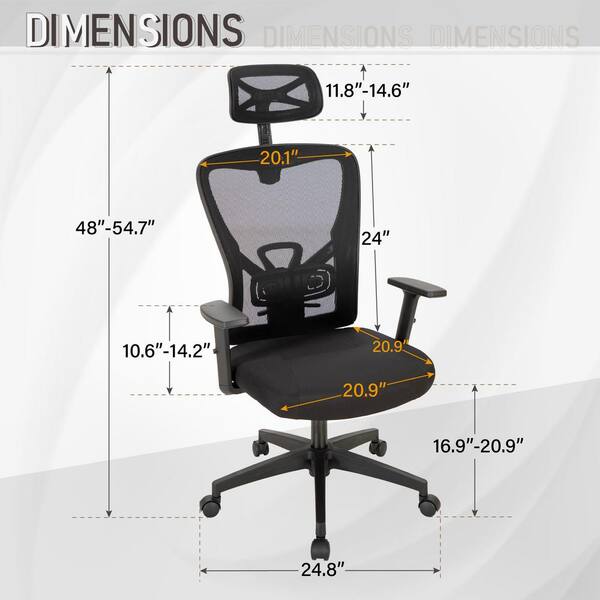 HOMESTOCK Black Mesh Drafting Chair Tall Office Chair for Standing Desk  with Breathable Mesh Lumbar Support, Ergonomic Chair 99770 - The Home Depot