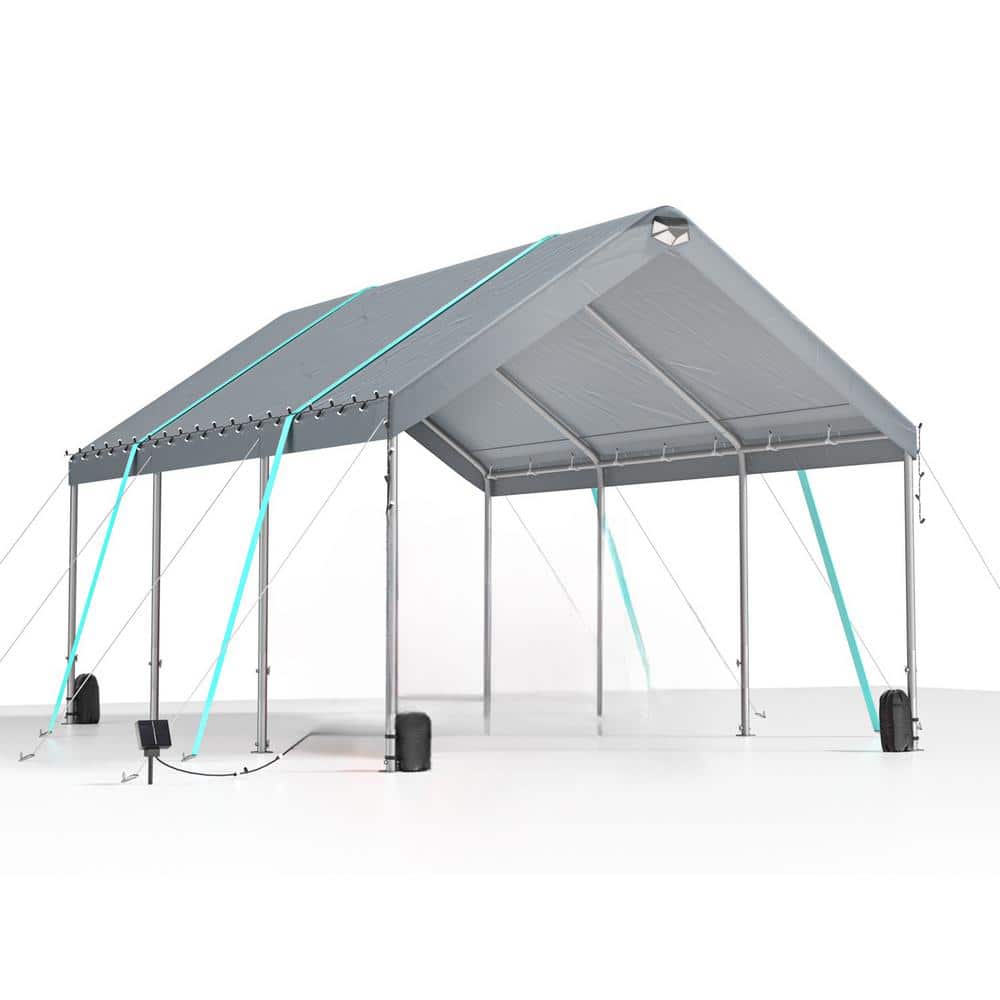 10 ft. W x 20 ft. D x 10 ft. H Heavy Duty Carport Canopy-Extra Large Portab