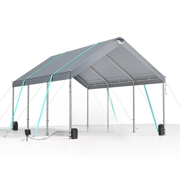 10 ft. W x 20 ft. D x 10 ft. H Heavy Duty Carport Canopy-Extra Large Portable Car Tent Garage with Adjustable Height