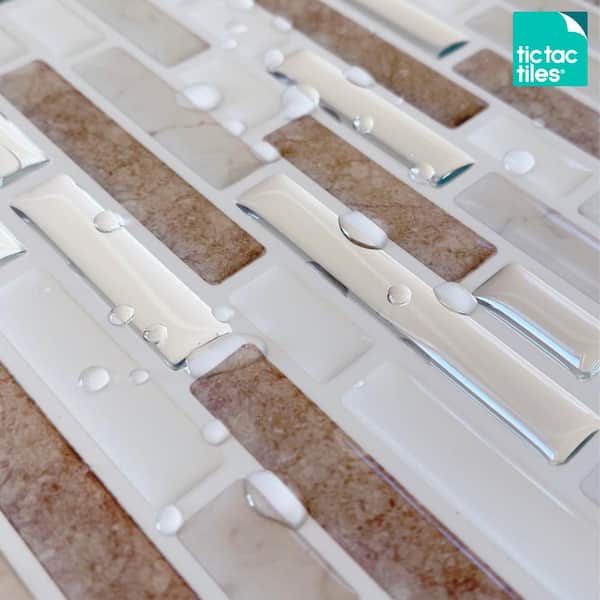 Como Pebble 10 in. W x 10 in. H Peel and Stick Self-Adhesive Decorative Mosaic Wall Tile Backsplash (5-Tiles)