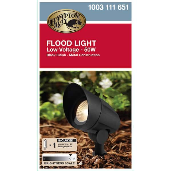 Portfolio 900-Lumen 50-Watt Black Low Voltage Hardwired Halogen in the Spot  & Flood Lights department at