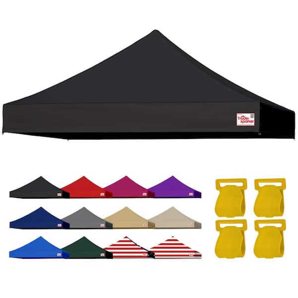 USA Pop Up 10 ft. x 10 ft. Replacement Canopy Tent Top Cover, Instant Ez Canopy Top Cover ONLY(black