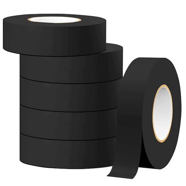 0.67 in. x 66 ft. Electrical Insulation Tape Black 6-Pack High Temp Waterproof for Home Automotive Industrial Use