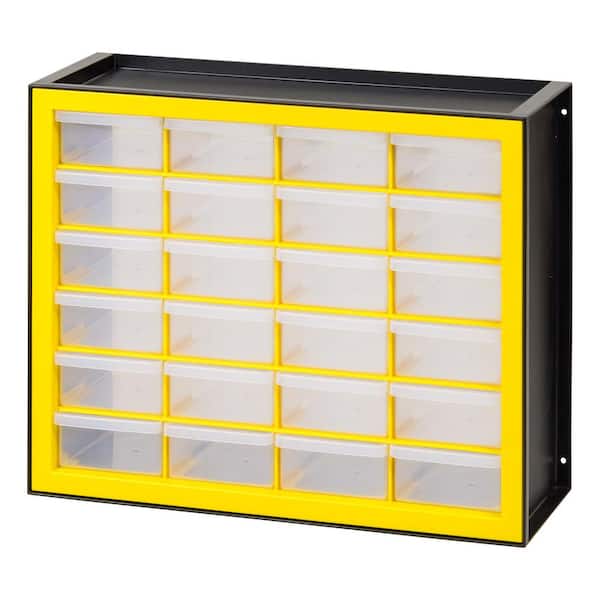 IRIS 19.50 in. W x 15.50 in. H 24-Drawer Parts Cabinet, Black/Yellow