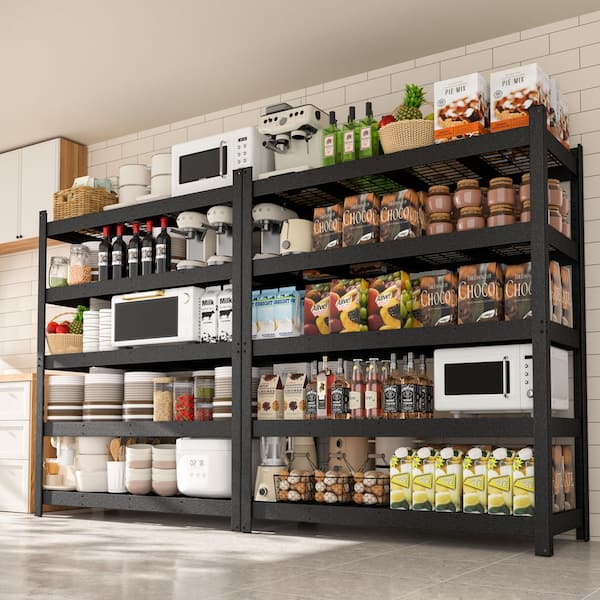 5-Shelf Heavy Duty Metal Garage Storage Shelving Unit in Black (72 in.H x 60 in.W x 24 in.D)