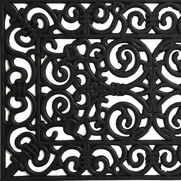 Black 36 in. x 24 in. Rubber Outdoor Door Mat