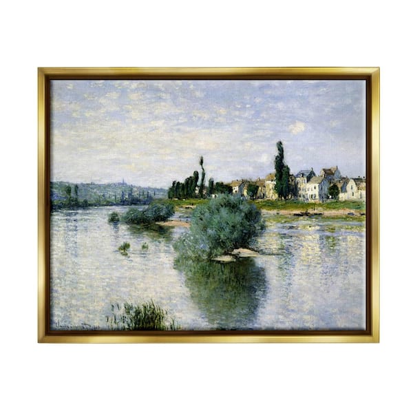 The Stupell Home Decor Collection Countryside Homes Landscape Monet Classic Painting by Claude Monet Floater Frame Nature Wall Art Print 31 in. x 25 in.