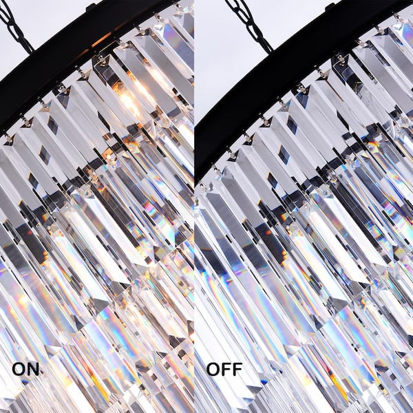 Maxax Annapolis 12-Light Black/Clear Unique Tiered