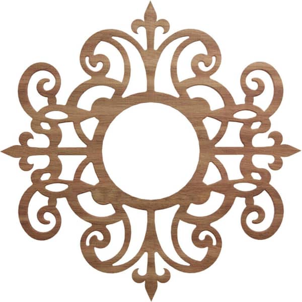 Ekena Millwork 24 in. x 7.75 in. x 0.375 in. Wood Medallion Moulding