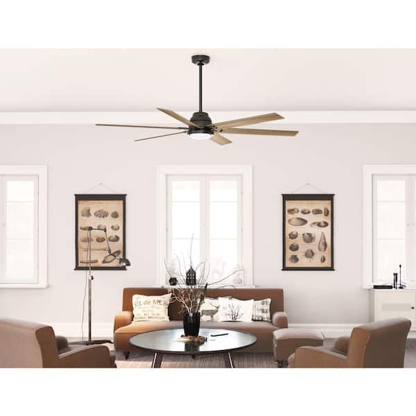 Hunter - Hunter 72 in. Gravity Wi-Fi ENERGY STAR Noble Bronze Smart Ceiling Fan with LED Light Kit and Handheld Remote