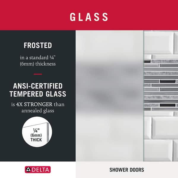 29-3/4 in. x 67-3/4 in. x 1/4 in. (6mm) Frameless Sliding Shower Door Glass Panels in Frosted (For 50-60 in. Doors)