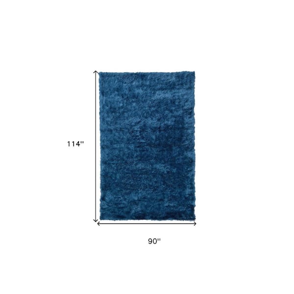 8 ft. x 10 ft. Blue and Green Solid Color Area Rug