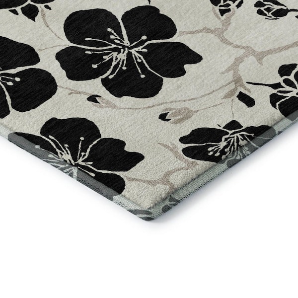 Mayfield Premium Machine Washable Abstract AMF1034 Ivory 8 ft. x 10 ft. Area Rug