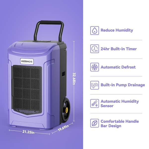 Kesnos Commercial 155 Pint Dehumidifier for Spaces up to 8,000 Sq. Ft -  Yahoo Shopping