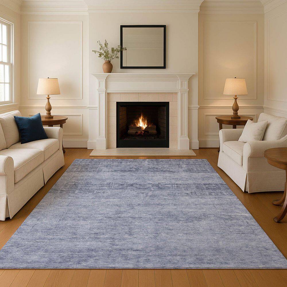 Mayfield Premium Machine Washable Abstract AMF1647 Denim 9 ft. x 12 ft. Area Rug price history on PriceWatchPro