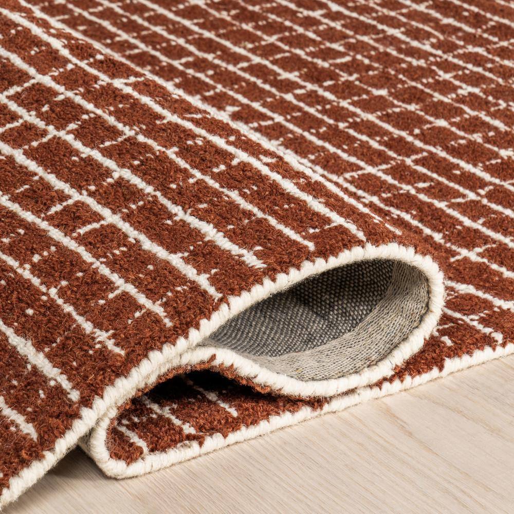 Chestnut Hand-Tufted Wool Rectangular Area Rug, 5' x 8'