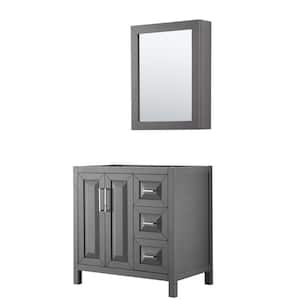 Daria 35 in. Single Bathroom Vanity Cabinet Only with Medicine Cabinet in Dark Gray