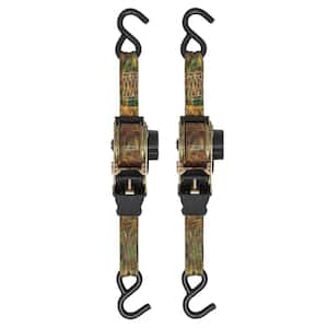 10 ft. x 1.5 in. Camo Retractable Ratchet Tie Down Straps with 1,000 lb. Safe Work Load - 2 pack