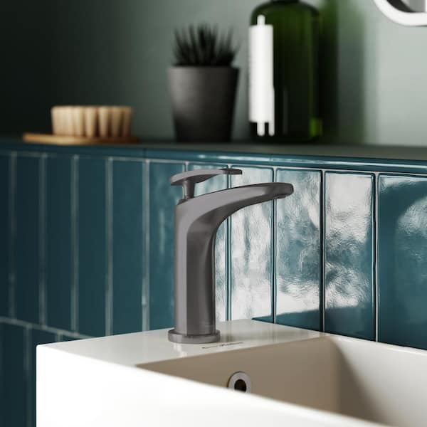 Swiss Madison Sublime Single-Handle Single-Hole Bathroom Faucet in Gunmetal Gray