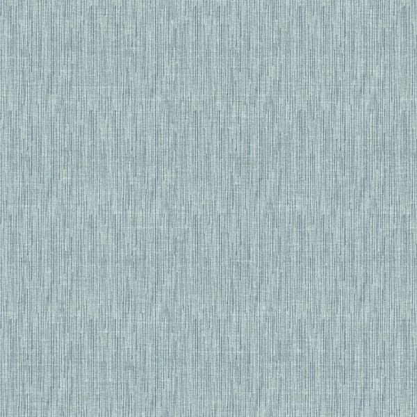 Unbranded Spring Blossom Collection Plain Linen Effect Blue Matte Finish Non-Pasted Non-Woven Paper Wallpaper Sample