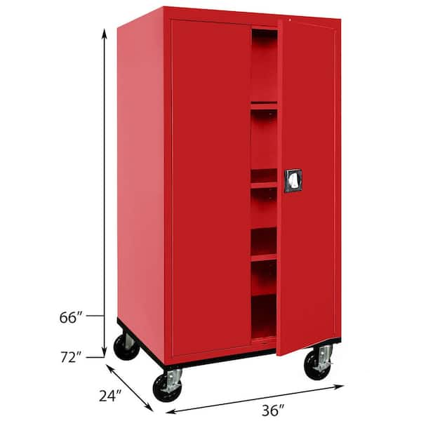 Classic Series Combination Storage Cabinet with Adjustable Shelves in Putty  (36 in. W x 72 in. H x 24 in. D)