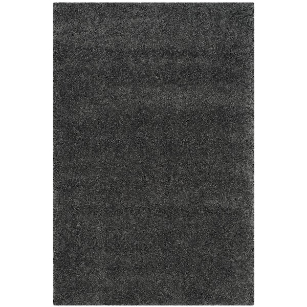 SAFAVIEH Santa Monica Shag Dark Gray 4 ft. x 6 ft. Solid Area Rug