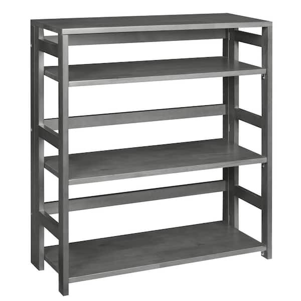Regency Nemus 34 in. Grey 3-Shelf High Folding Standard Bookcase