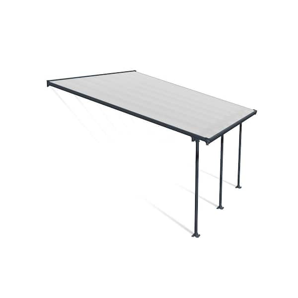 CANOPIA by PALRAM Feria 13 ft. x 14 ft. Gray/Clear Aluminum Patio Cover ...