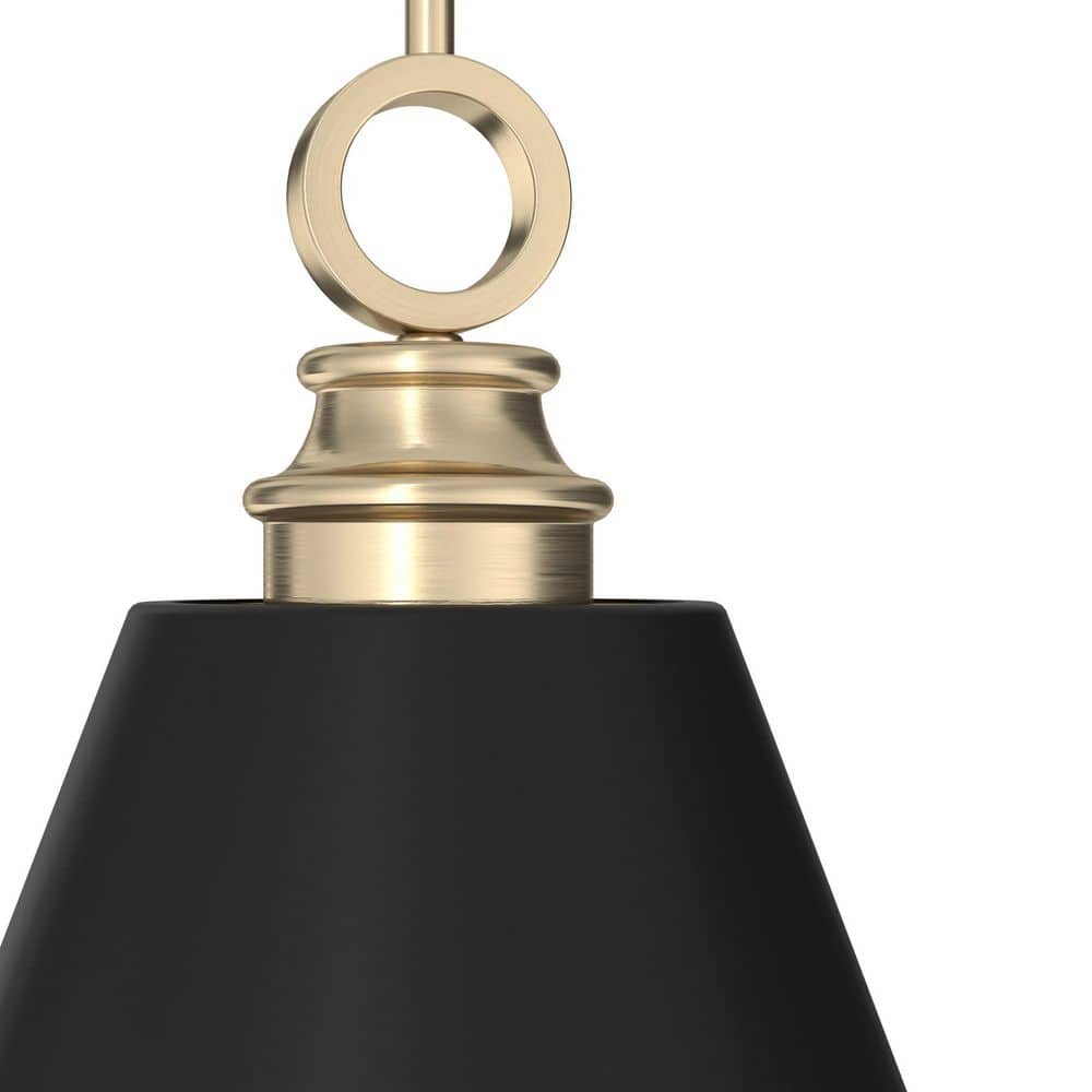 Alturas Gold and Matte Black 16" Modern Metal Pendant Light