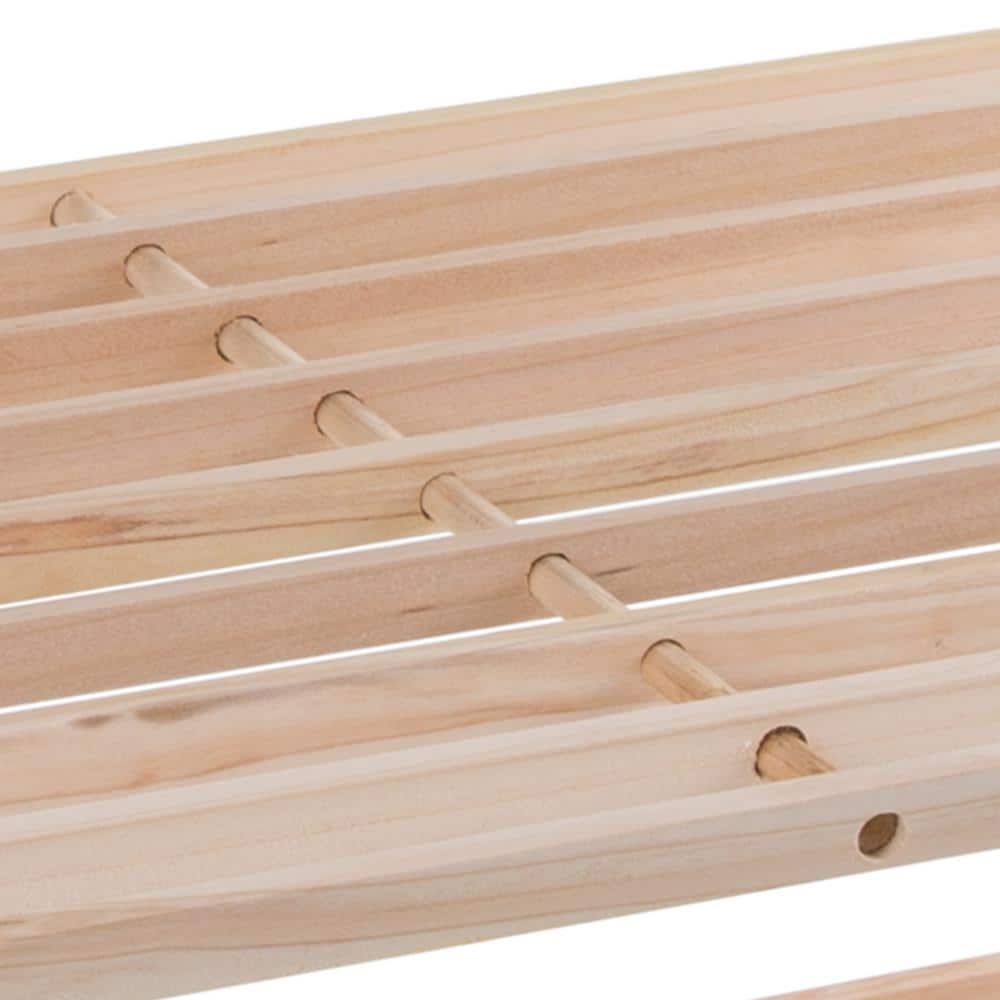 Rustic Light Oak Woodgrain 4-Tier Freestanding Shoe Rack