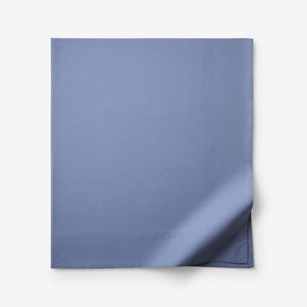 Company Cotton Garment Wash Percale Denim Blue Twin XL Flat Sheet