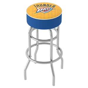 Oklahoma City Thunder City 31 in. Yellow Backless Metal Bar Stool with Vinyl Seat