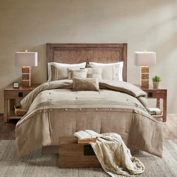 Westbrook 7-Piece Tan Polyester Queen Comforter Set