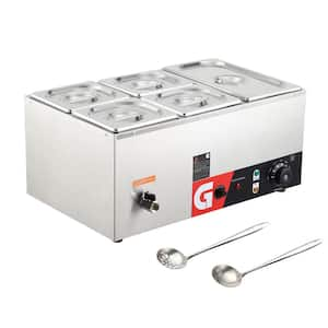 16.7 qt /16L 5-Pan Electric Food Warmer Buffet Server, 1200W Stainless Steel Steam Table Bain Marie