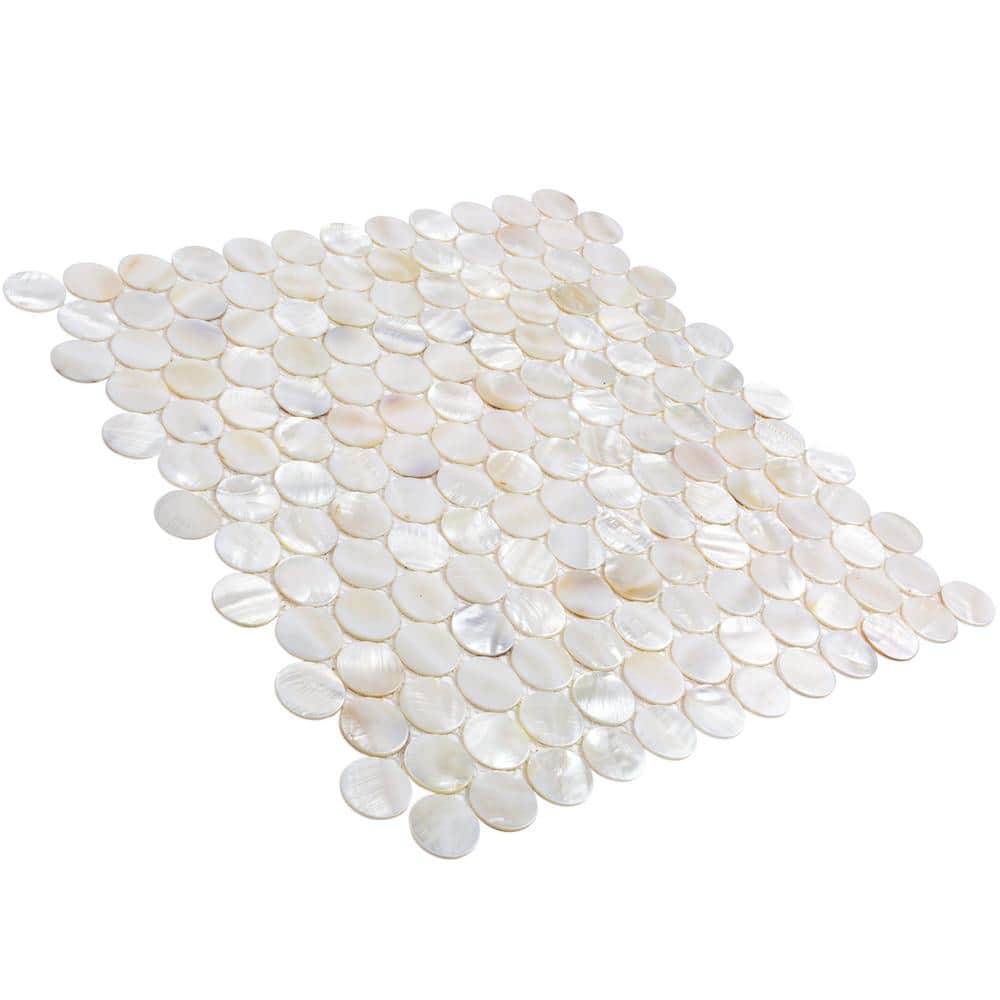 Pacif Pearl Shell Penny Round Mosaic Tile