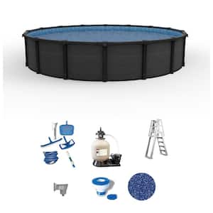 Bimini 24 ft. Round 52 in. Deep Hard Sided Above Ground Standard Pool Package