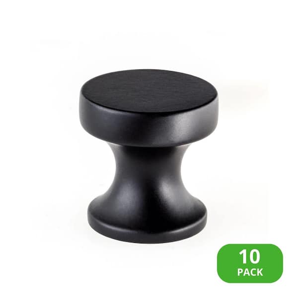 10-Pack High Desert 1 in. (25 mm) Classic Matte Black Round Cabinet Knob