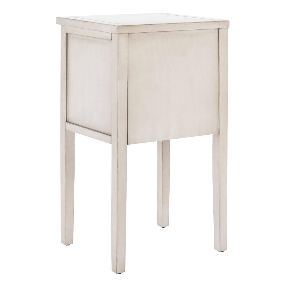 White Lacquered Ash and Elm 2-Drawer Accent Table