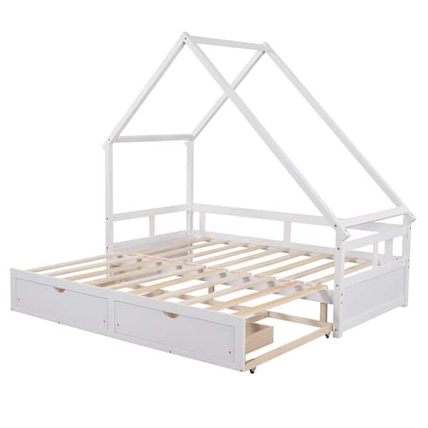 Donason White Twin iwnExtending Daybed with Two Drawers