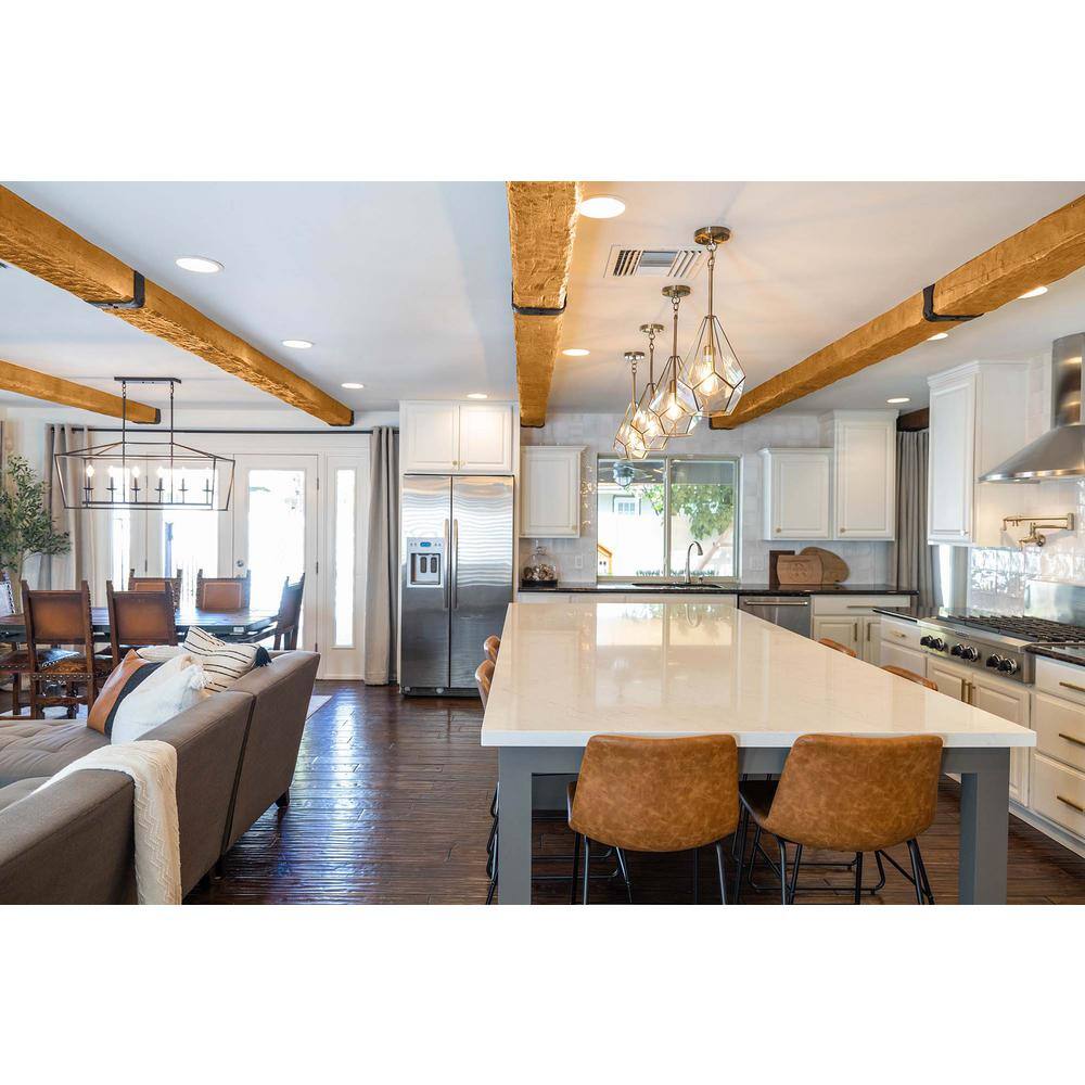 Unfinished Hand Hewn Faux Wood Beam in Light Brown Polyurethane