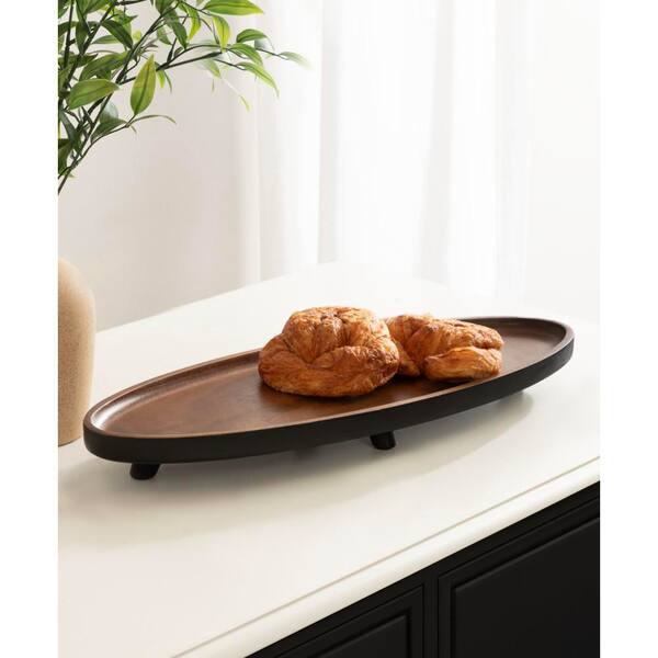 Kate and Laurel Tomaz 22 in. W x 2 in. H x 7 in. D Oval Black