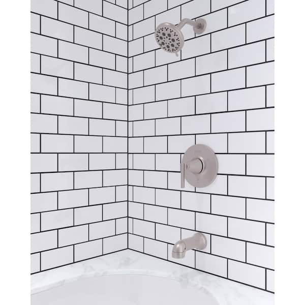 Vedra Single-Handle 3-Spray Tub and Shower Faucet in Spot Defense Brushed Nickel (Valve Included)