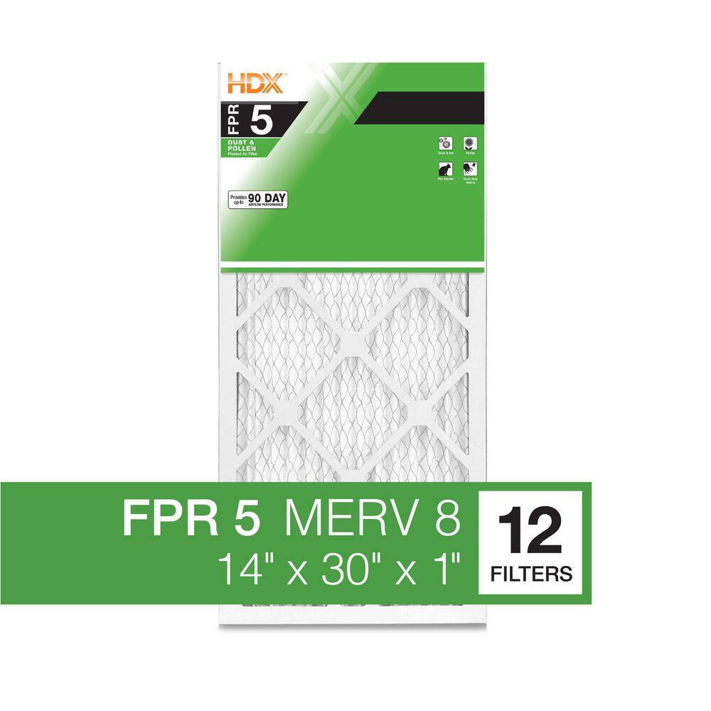 14 in. x 30 in. x 1 in. Standard Pleated Furnace Air Filter FPR 5, MERV 8 (12-Pack) price history on PriceWatchPro