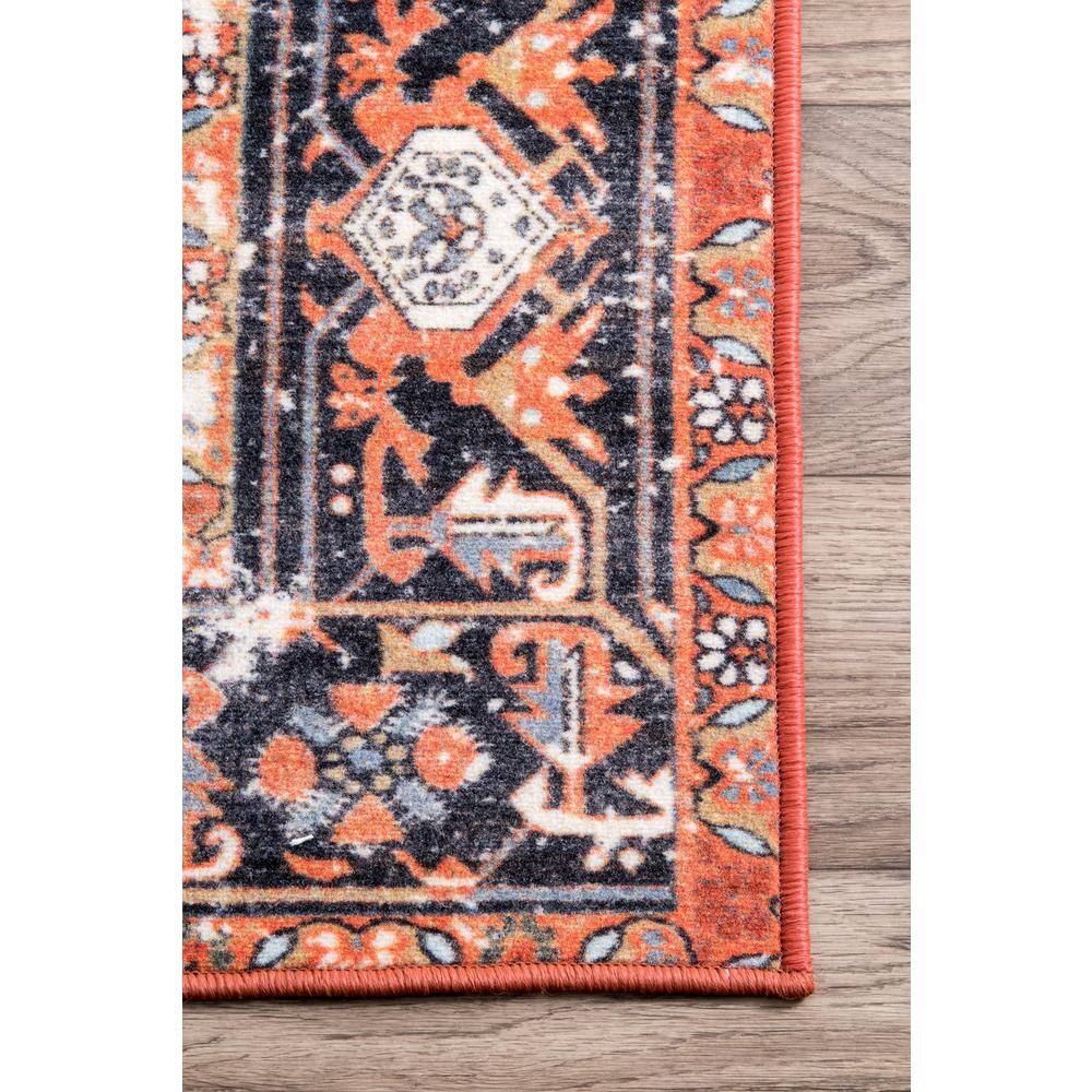 Sherita Rust and Blue Synthetic Persian Area Rug 3' x 5'