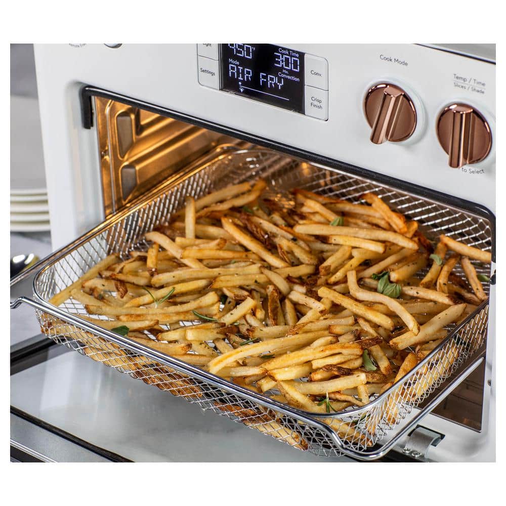 Café Matte White Air Fryer Toaster Oven with Copper Accents