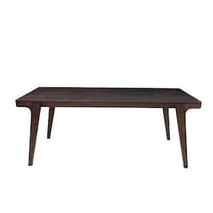 Olejo Chocolate Wood 78 in. 4 Legs Dining Table Seats 6