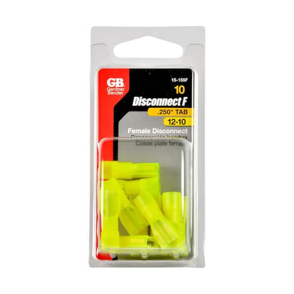1000 Pack 12-10 Gauge Male & Female Quick Disconnect Yellow Vinyl .250 Connector 
