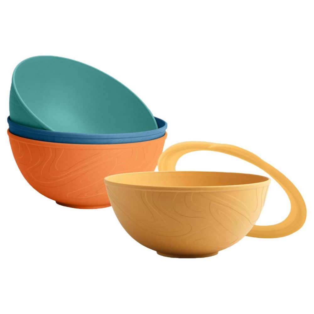 Wudkey 40 fl. oz. Rice Hull Multicolor Wheat Straw Bowls, Cereal Bowls ...